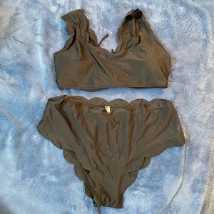 Shein Black Scalloped Bikini